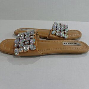 Steve Madden‎ Women's Brionna Rhinestone Slip on Sandals Slide Size 7.5